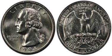 1994-D 25C MS67