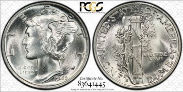 1945-S 10C Micro S MS66