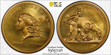 1976 Medal Libertas Am. Brass Copy of Original Design MS64