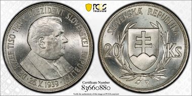 1939 20 Kor KM-3 MS63
