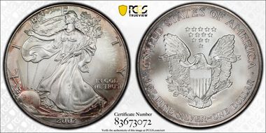 2002 $1 Silver Eagle MS68