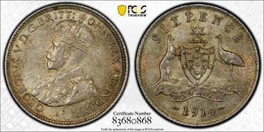 1914 6D KM-25  Ag MS63