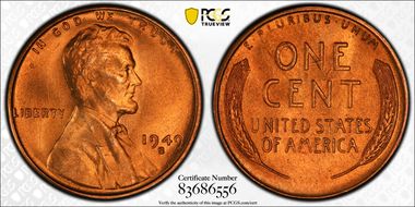 1949-S 1C MS66+ RD