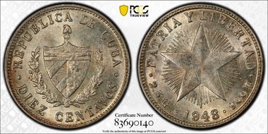 1948 10C KM-A12  Ag MS62