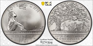 2017-P $1 Boys Town First Strike MS70