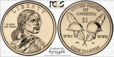 2016-D $1 Native American, Position A MS67