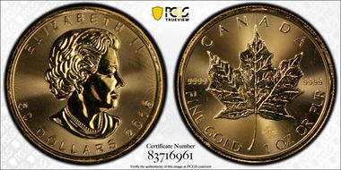 2016 $50 Maple Leaf/Au MS65