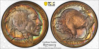 1937-D 5C MS66