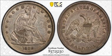 1839 50C WB-7 Drapery AU50