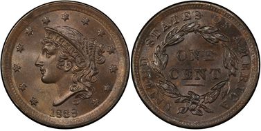 1839 1C N-4, Silly Head MS66BN