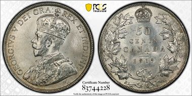 1919 50C MS63