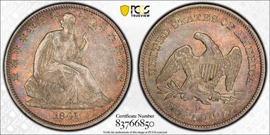 1841-O 50C WB-7 Large O XF45