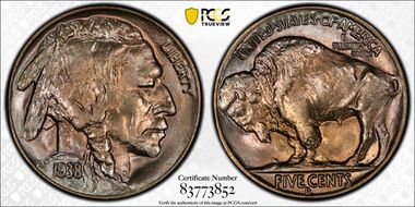 1938-D/S 5C Buffalo MS67+