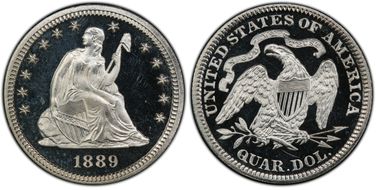 1889 25C PR65DCAM