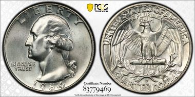 1964-D 25C RPM FS-502 MS65