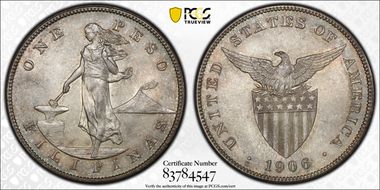 1906-S Peso KM-168  Ag MS63