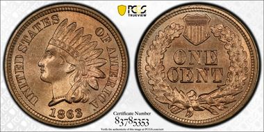 1863 1C MS66