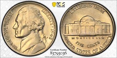 1942 5C Nickel MS66