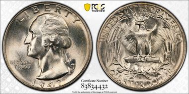 1947-S 25C MS67