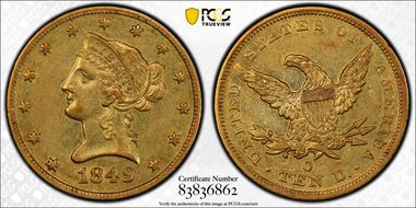 1849-O $10 AU55
