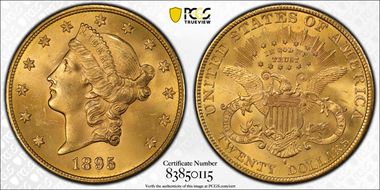 1895-S $20 MS65+