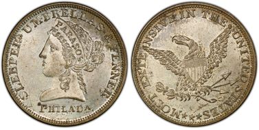 (c.1850) Token Miller Pa-478 Silvered Brass Sleeper & Fenner MS65