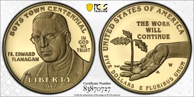 2017-W $5 Boys Town PR70DCAM