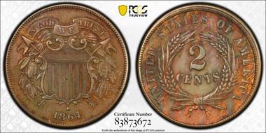 1864 2C Large Motto N1BN