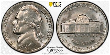 1939-S 5C Reverse of 1940 MS65