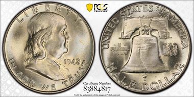 1948 50C Obv Die Clash FS-401 MS66+ FBL