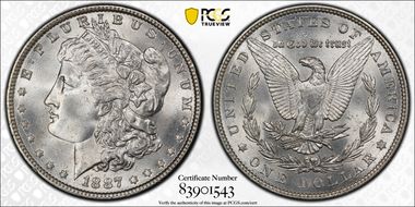 1887 $1 MS66