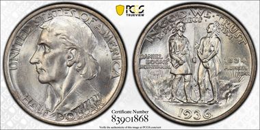 1936 50C Boone MS66+