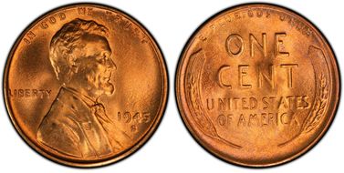 1945-S 1C MS67+ RD