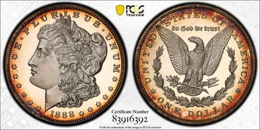 1888 $1 PR67CAM