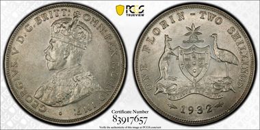1932(m) Florin KM-27  Ag MS63