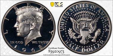 1968-S 50C Inverted Mintmark, FS-511 PR67