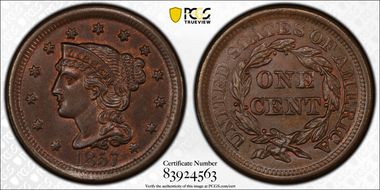 1857 1C Large Date MS65BN