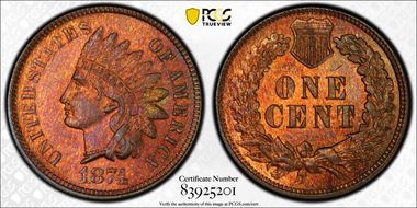 1874 1C MS66RB