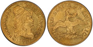 1795 $5 Small Eagle AU58