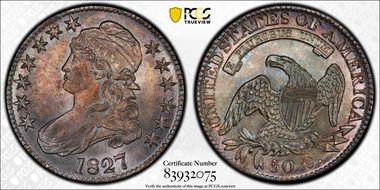 1827 50C Square Base 2 MS65