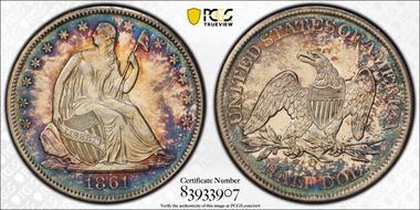 1861-O 50C W-05, LA Issue AU58