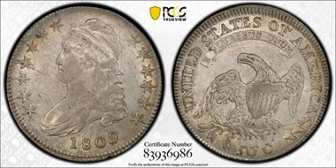 1809 50C Overton 110 XXX Edge AU53