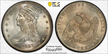1837 50C GR-7 MS63