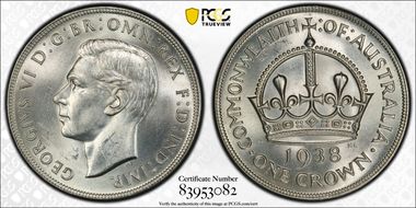 1938 Crown KM-34  Ag MS63