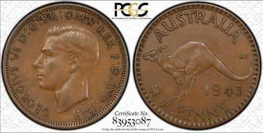 1943-I (b) 1D Long Reverse Denticles XF45BN