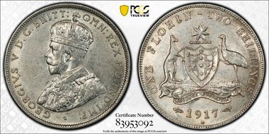 1917-M Florin KM-27  Ag AU55