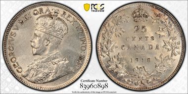 1918 25C MS62