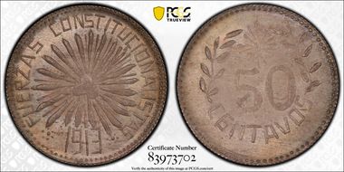 1913 50C KM-608 Reeded Edge MS63