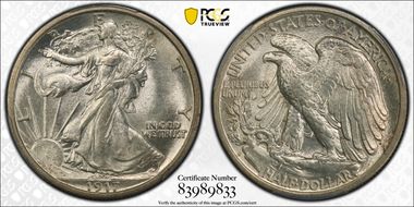 1917-D 50C Reverse MS64