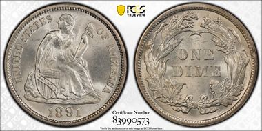 1891 10C F-114a MS65